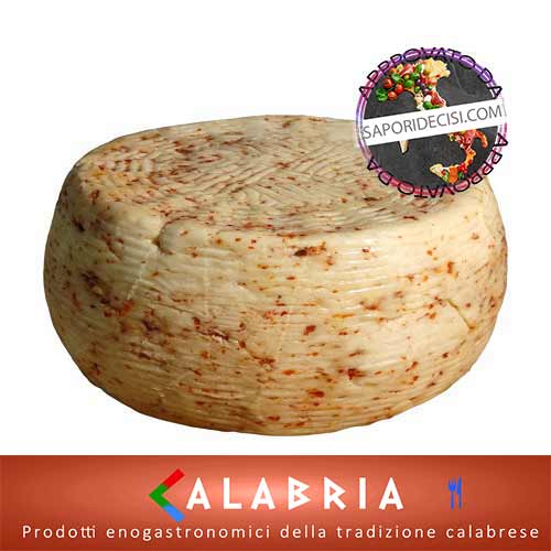 Formaggio Pecorino pepe rosso interno Artigianale Calabrese