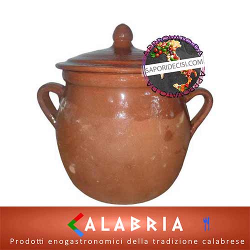 Pentola in terracotta da 1,5 kg con coperchio