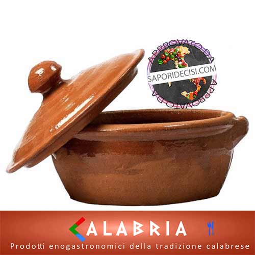 Tegame in terracotta con Coperchio diametro 17 cm, h 8 cm